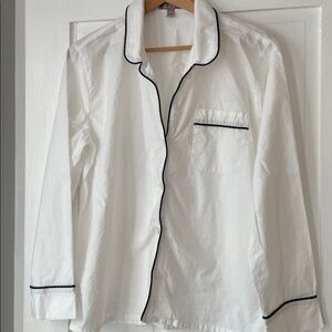 J. Crew Ivory Sleepwear with Navy Piping